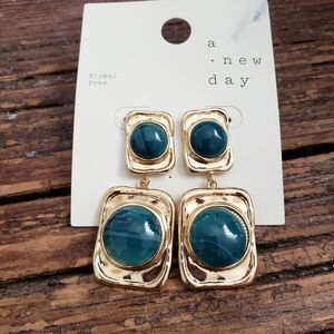 A New Day Gold and Green Earrings